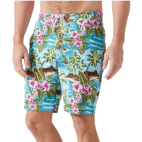 NWT Tommy Bahama Baja Hula High Seas Men’s Swim‎ Trunks Board Shorts Sz S - Picture 2 of 10